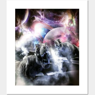 Space Galaxy Dinosaur Posters and Art